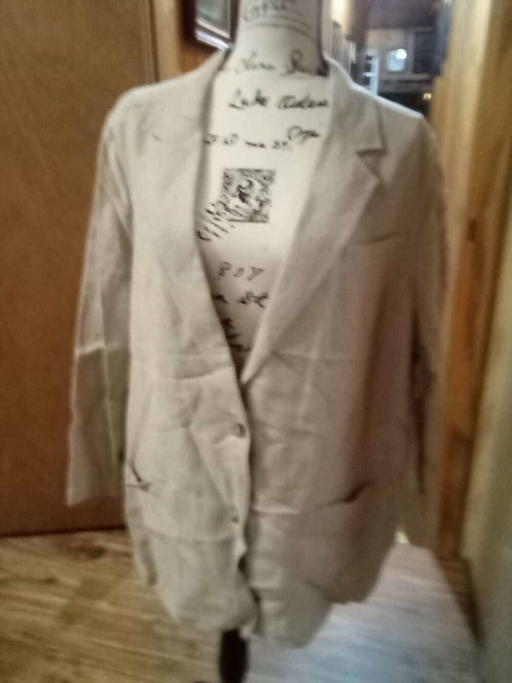 ORVIS Women's Linen Tan Blazer Sz 18